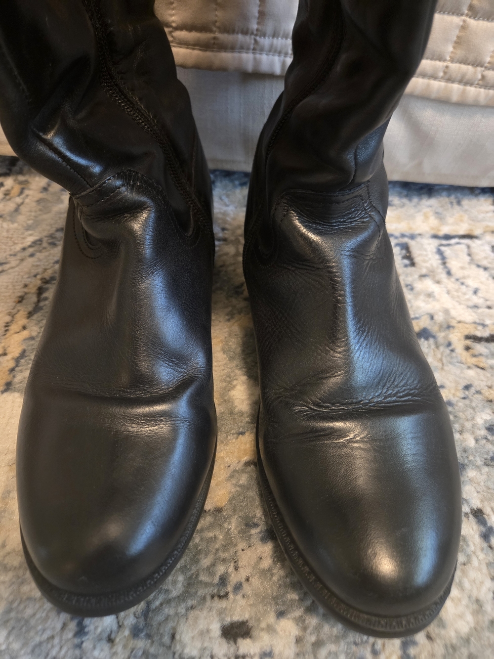 Clarks Black Leather Heeled Riding Boots - Picture 4 of 4